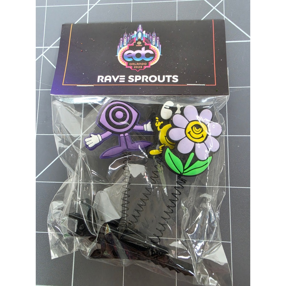 Insomniac EDC Orlando 2025 Rave Sprouts Hair Clips 3-Pack Festival Accessories